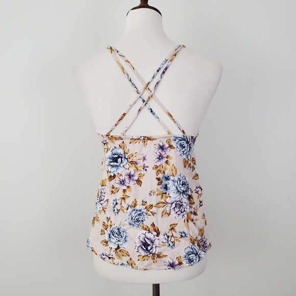 American Eagle Floral Button Up Strappy Tank Top - Picture 9 of 13